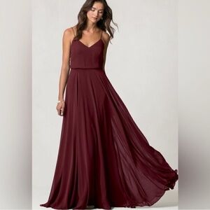 Jenny Yoo Wine Maxi Dress